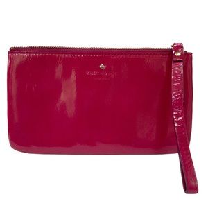 Kate Spade Patent Leather Wristlet Dark Pink